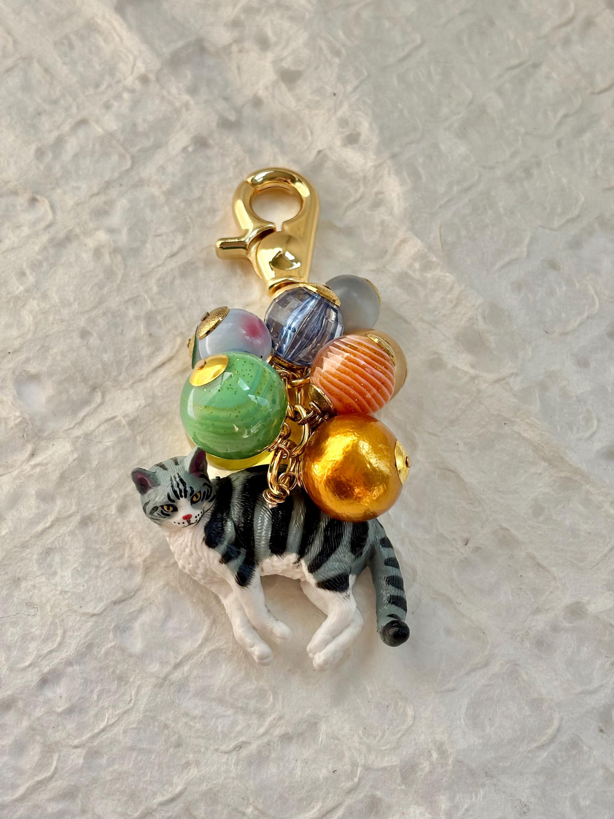 One-Of-A-Kind! Lenora Dame Sleepy Tabby Kitty Bag Charm