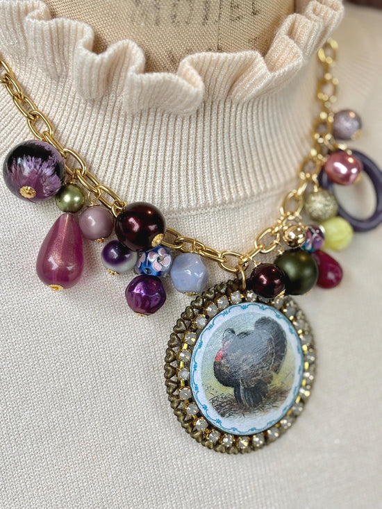 Lenora Dame Thanksgiving Necklace in Purple-One-of-a-Kind!