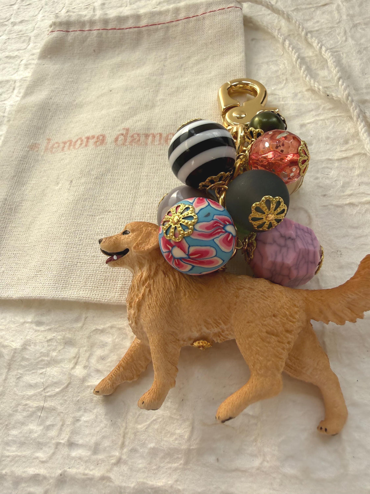 Lenora Dame Golden Retriever Bag Charm