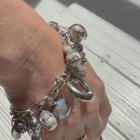 Lenora Dame Silver Vintage Gilded Charm Bracelet