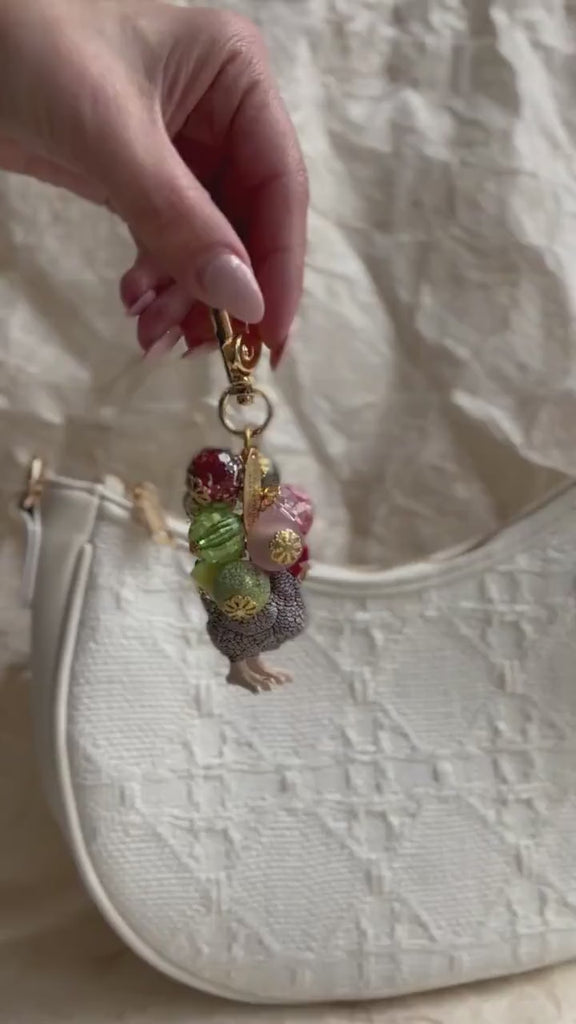 NEW! Lenora Dame Barred Rock Chicken Bag Charm
