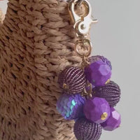 Lenora Dame Sequined Bauble Bag Charm - Purple