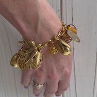 Vintage Inspired Gilded Charm Bracelet