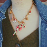 One-of-a-Kind Candy Cane Charm Necklace