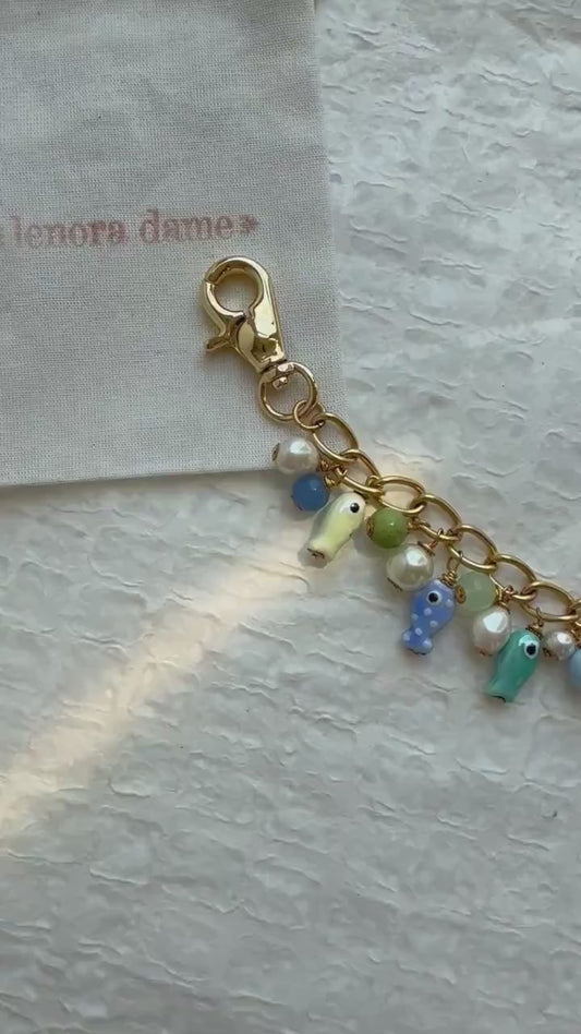 Lenora Dame Blue Fish Bag Chain