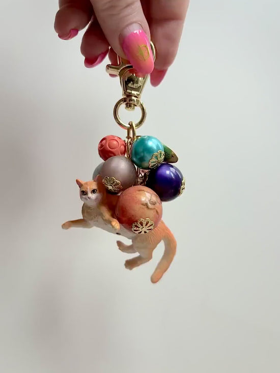 One-Of-A-Kind! Lenora Dame Orange Cat Bag Charm