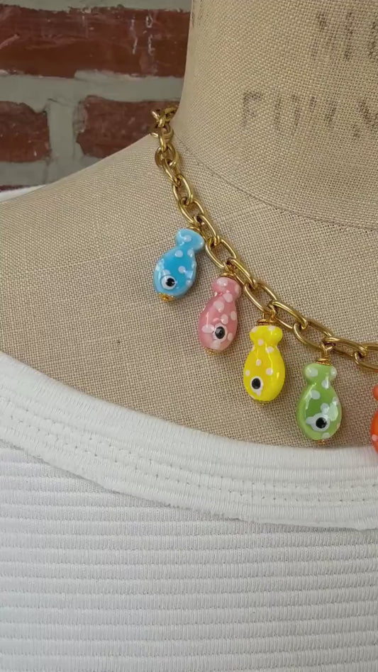 Lenora Dame Fish Charm Necklace