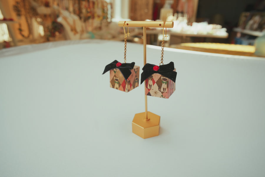 One-of-a-Kind Christmas Present Earrings - Large