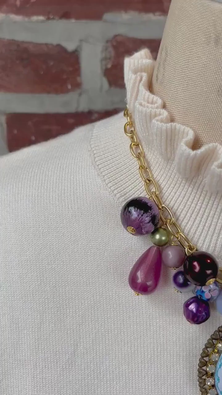 Lenora Dame Thanksgiving Necklace in Purple-One-of-a-Kind!