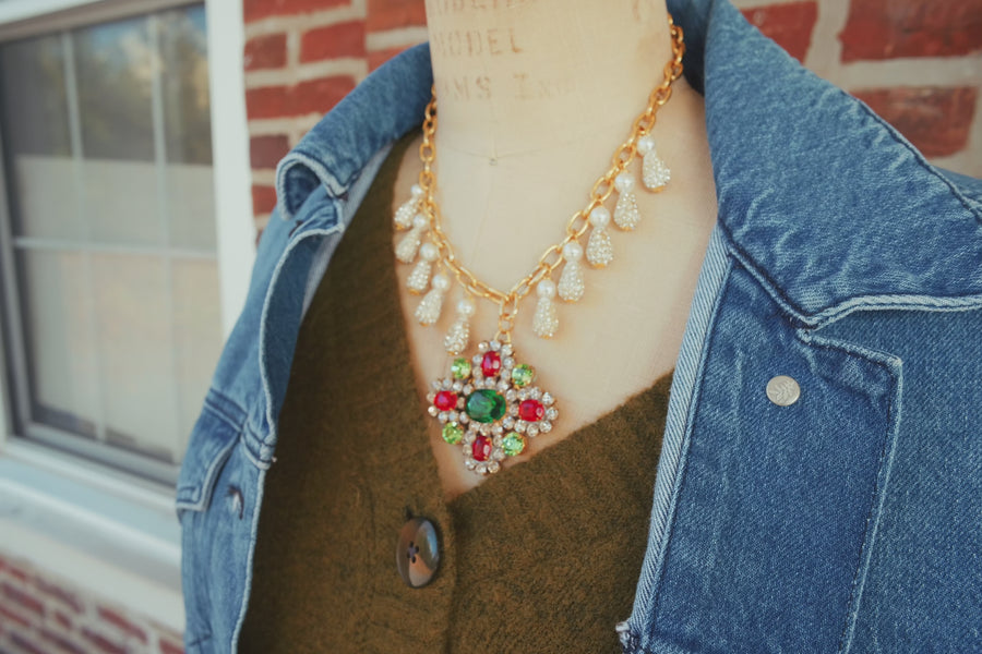 One-of-a-Kind Czech Glass Pendant Necklace