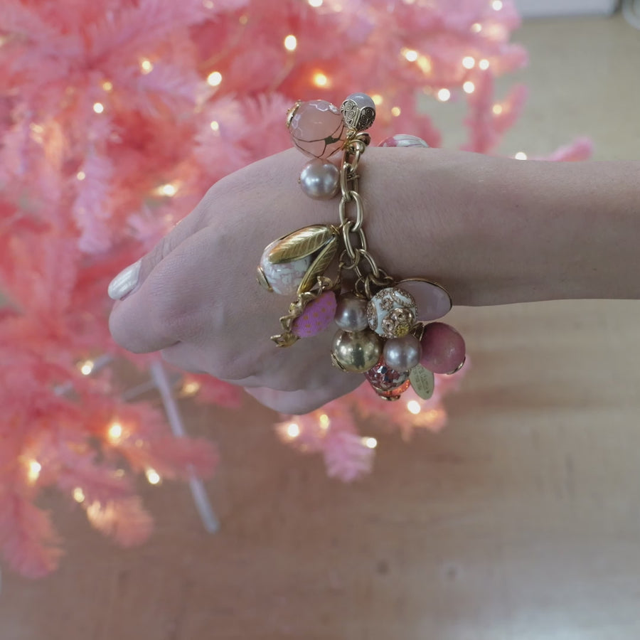 Pink Bauble Charm Bracelet