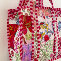 Lenora Dame Quilted Patchwork Tote Bag- Small