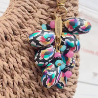Lenora Dame Spring Egg Bag Charm - Teal, Pink, & Black