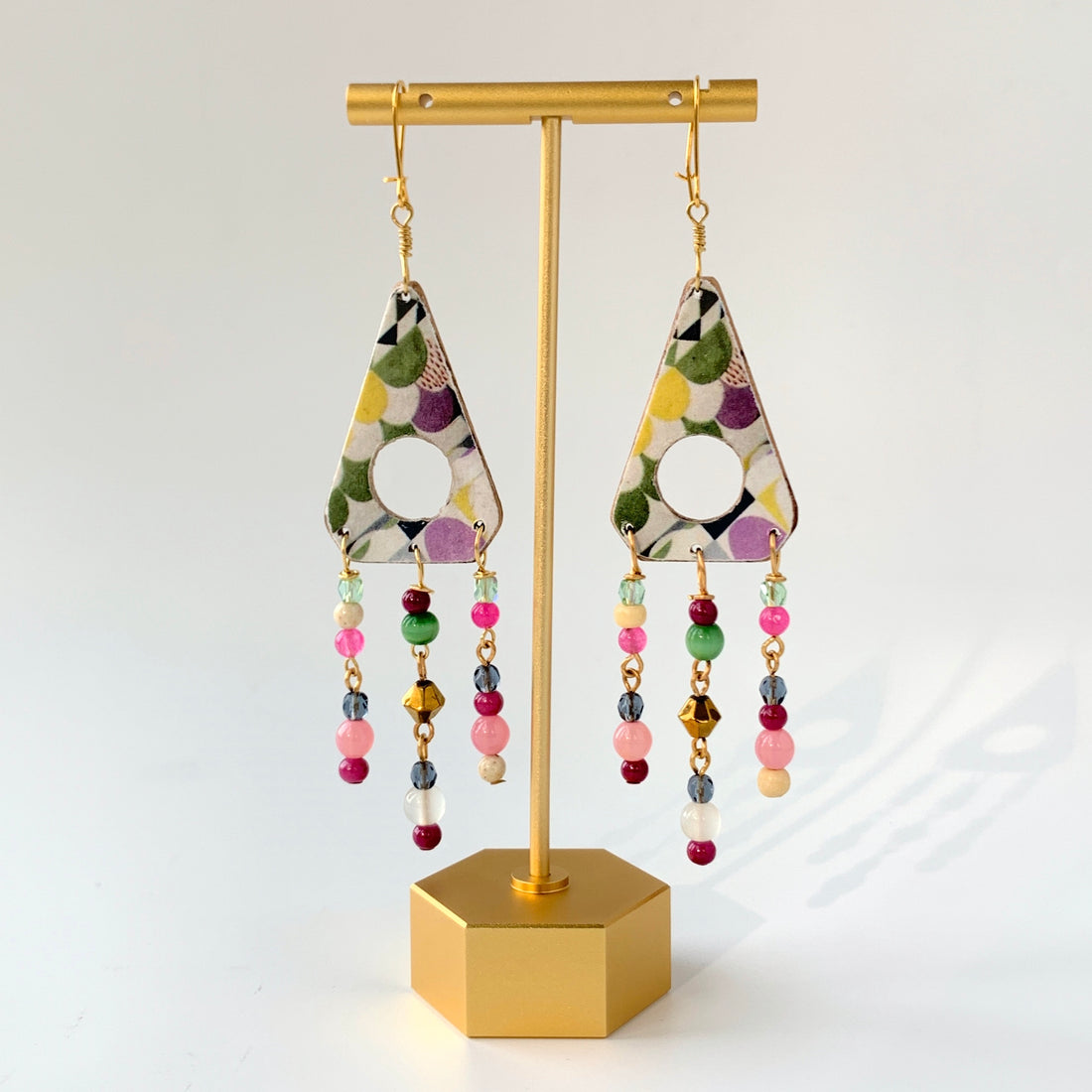 Folk Art Gallery Beaded Chandelier Earrings