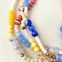 Folk Art Glass Beaded Layered Necklace