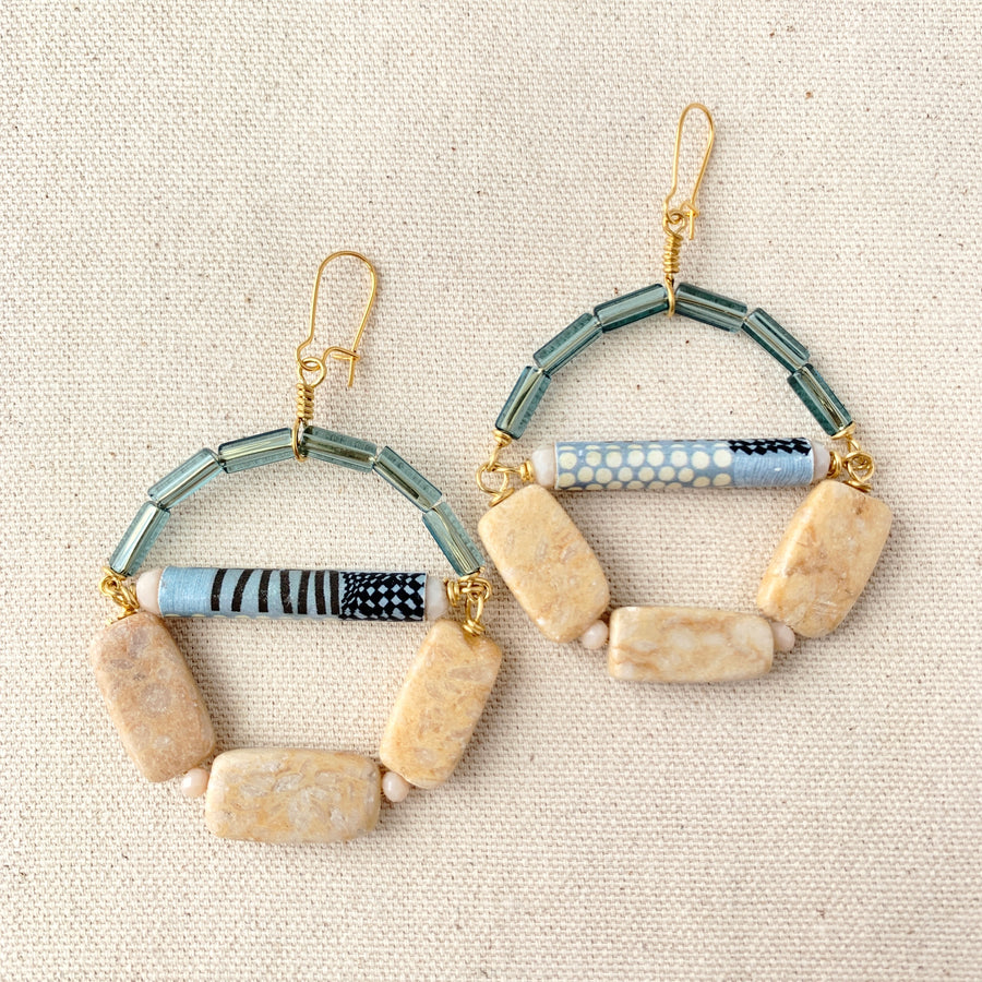 Folk Art Fortune Hoop Earrings