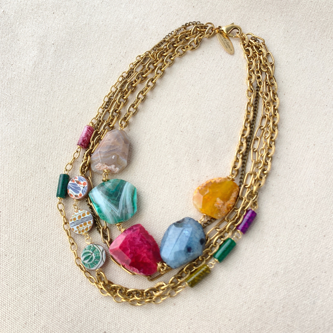Folk Art Agate Layered Necklace