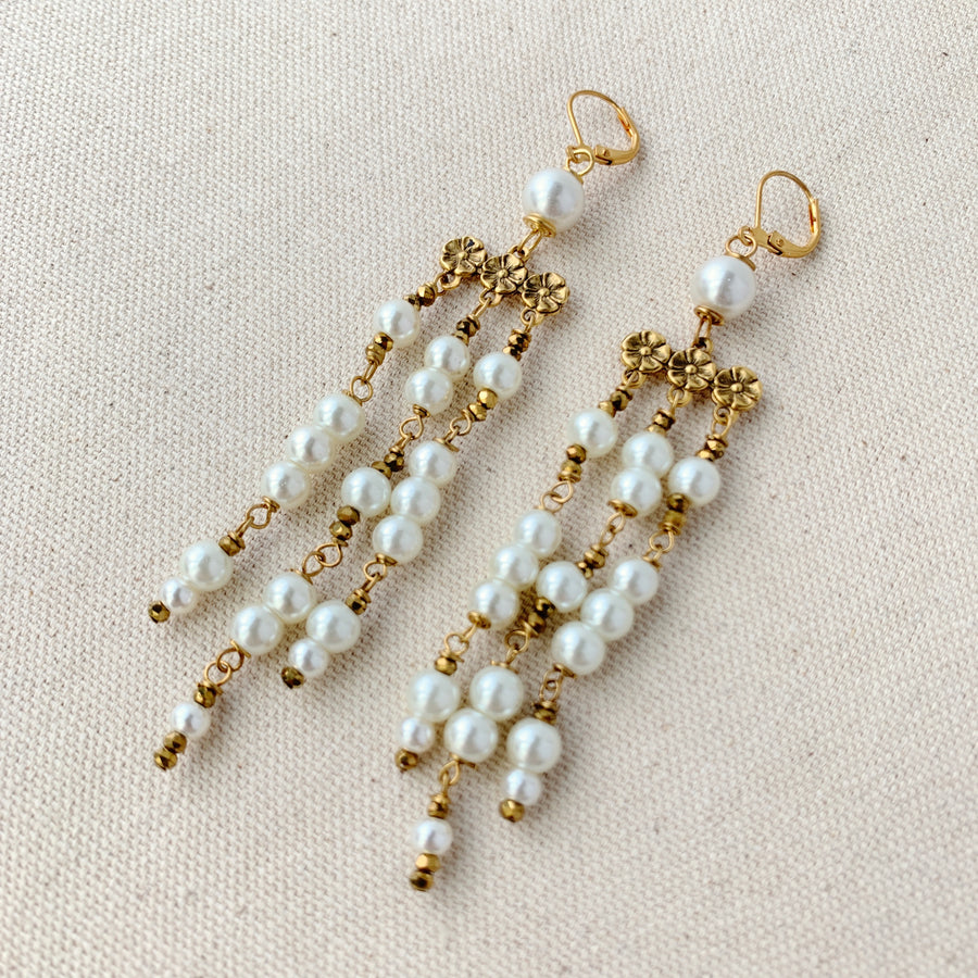 Magnolia Collection Pearl Chandelier Earrings