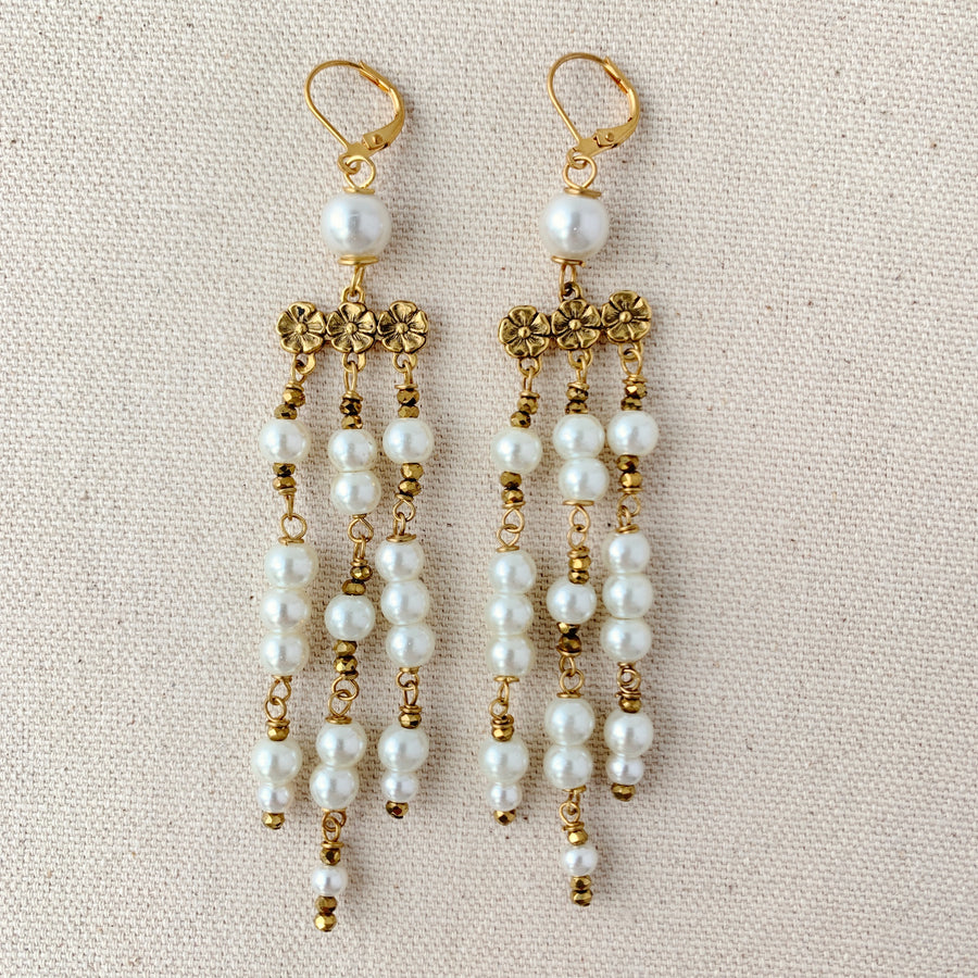 Magnolia Collection Pearl Chandelier Earrings