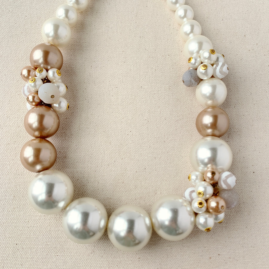 Magnolia Collection Pearl & Agate Statement Necklace