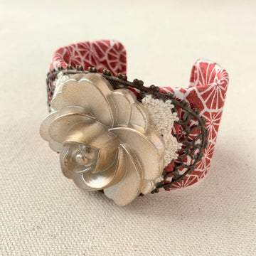 White Lotus Cuff Bracelet