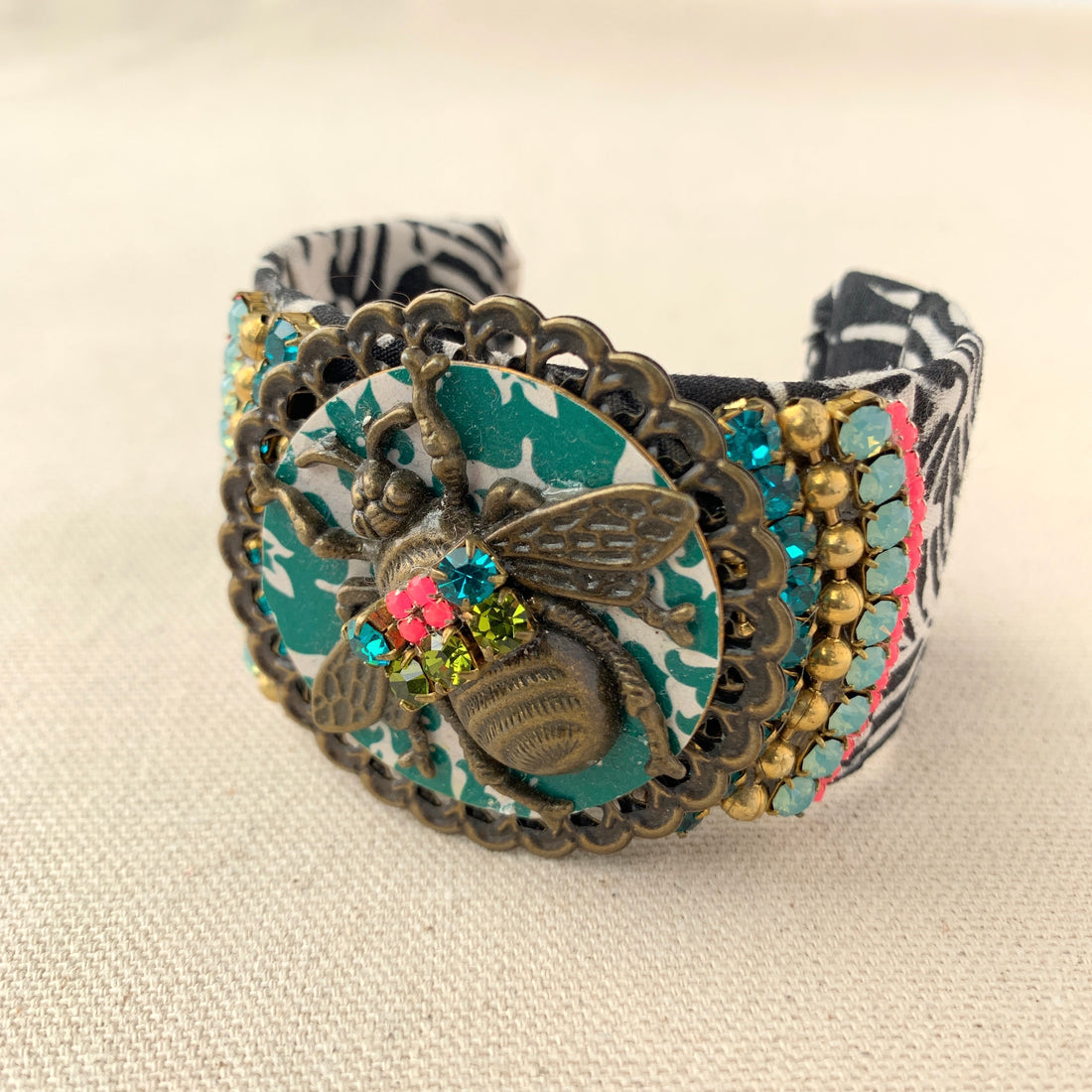 Bee-Kind Wide Cuff Bracelet