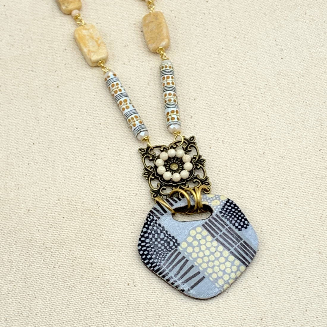 Folk Art Fortune Pendant Necklace