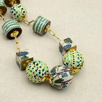 Folk Art Linked Wooden Bead Necklace