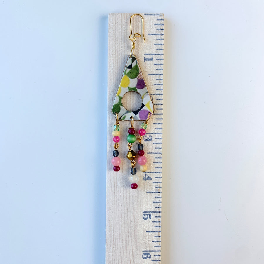 Folk Art Gallery Beaded Chandelier Earrings