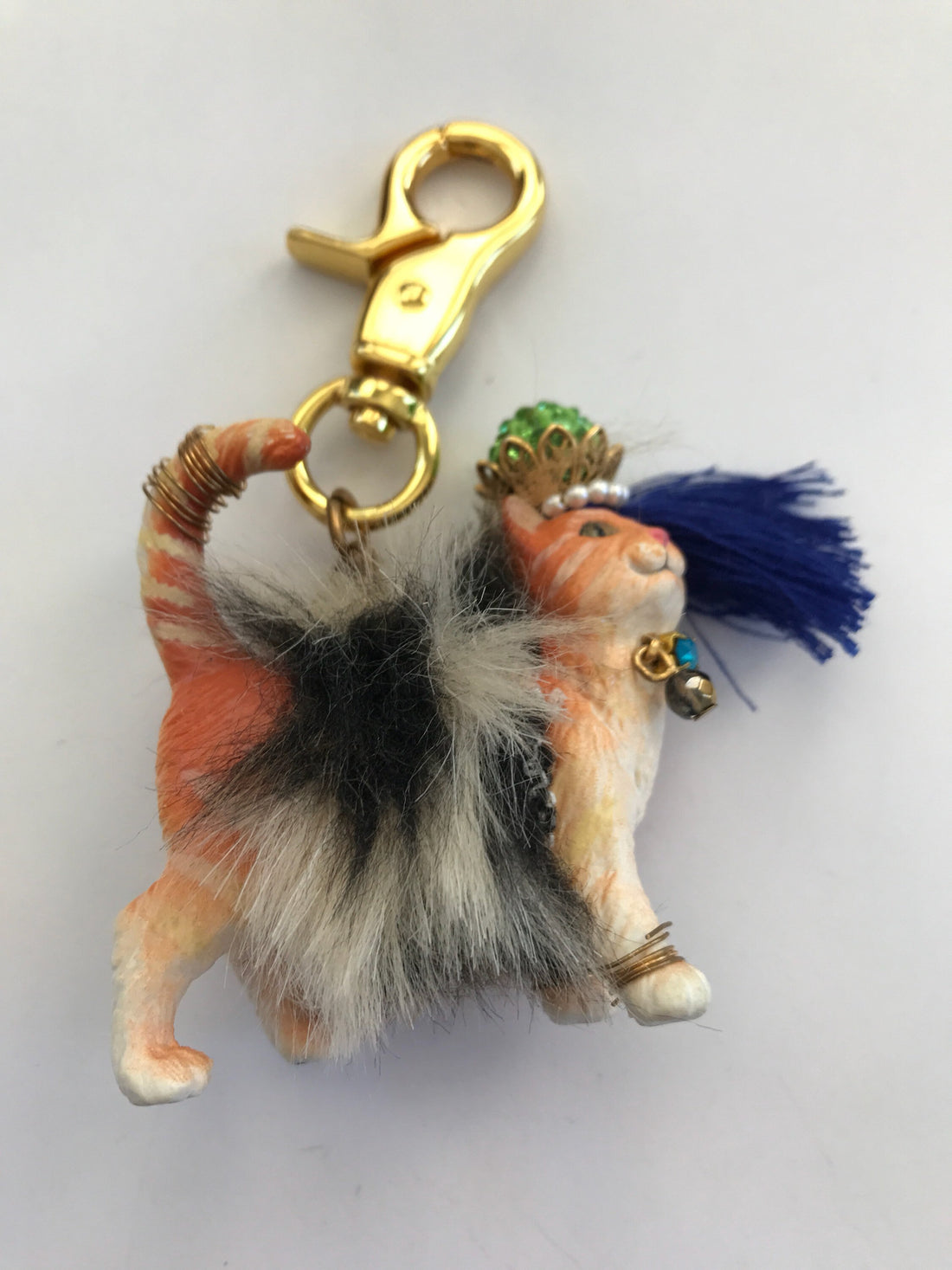 Lenora Dame Tabby Cat Bag Charm - Keychain Charm