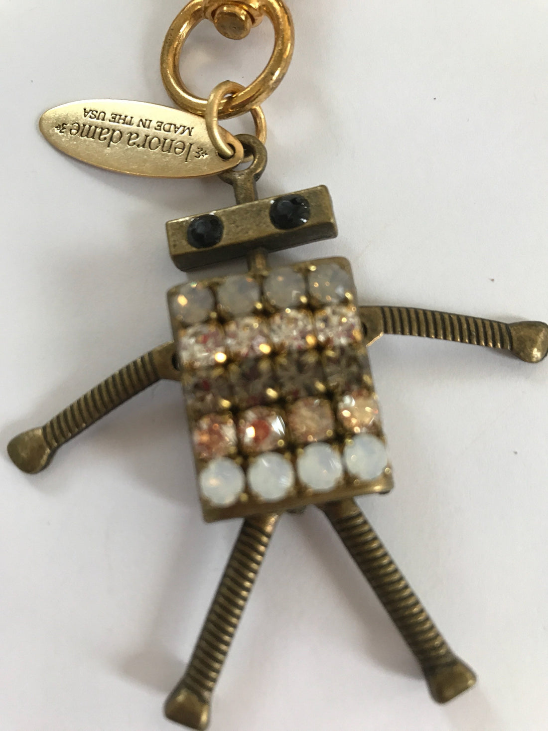 Lenora Dame Rhinestone Robot Purse Keychain Charm - 2 Color Options Available - LAST FEW!