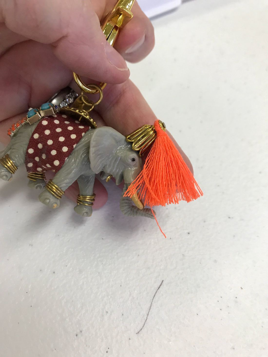 Lenora Dame Embellished Elephant Keychain - Bag Charm