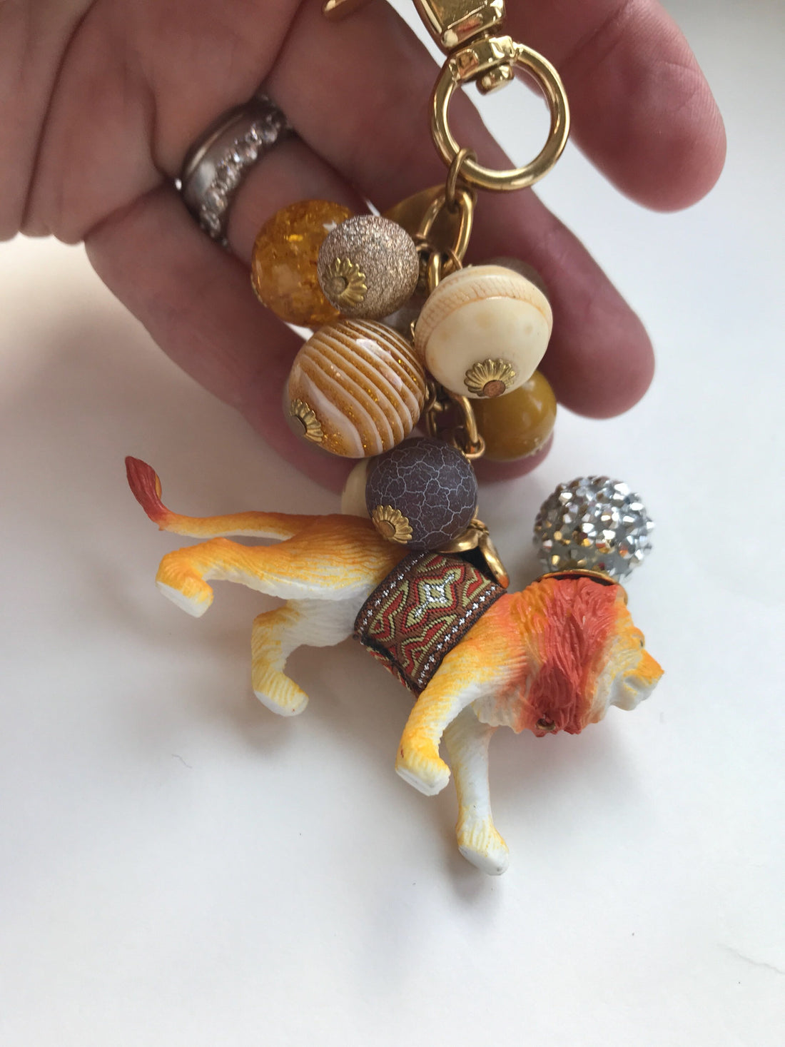 Lenora Dame Circus Lion Bag Charm - Keychain Charm