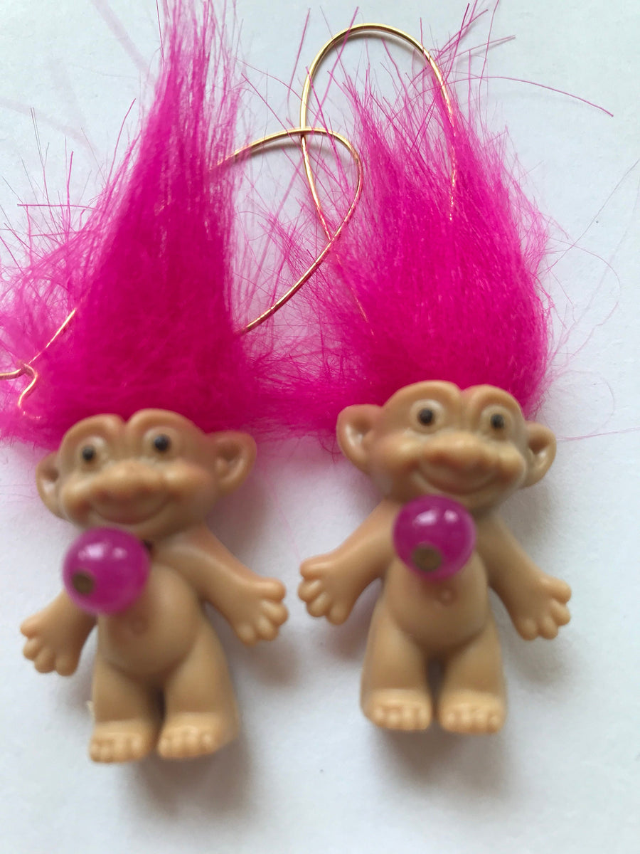 Lenora Dame Hot Pink Troll Earrings