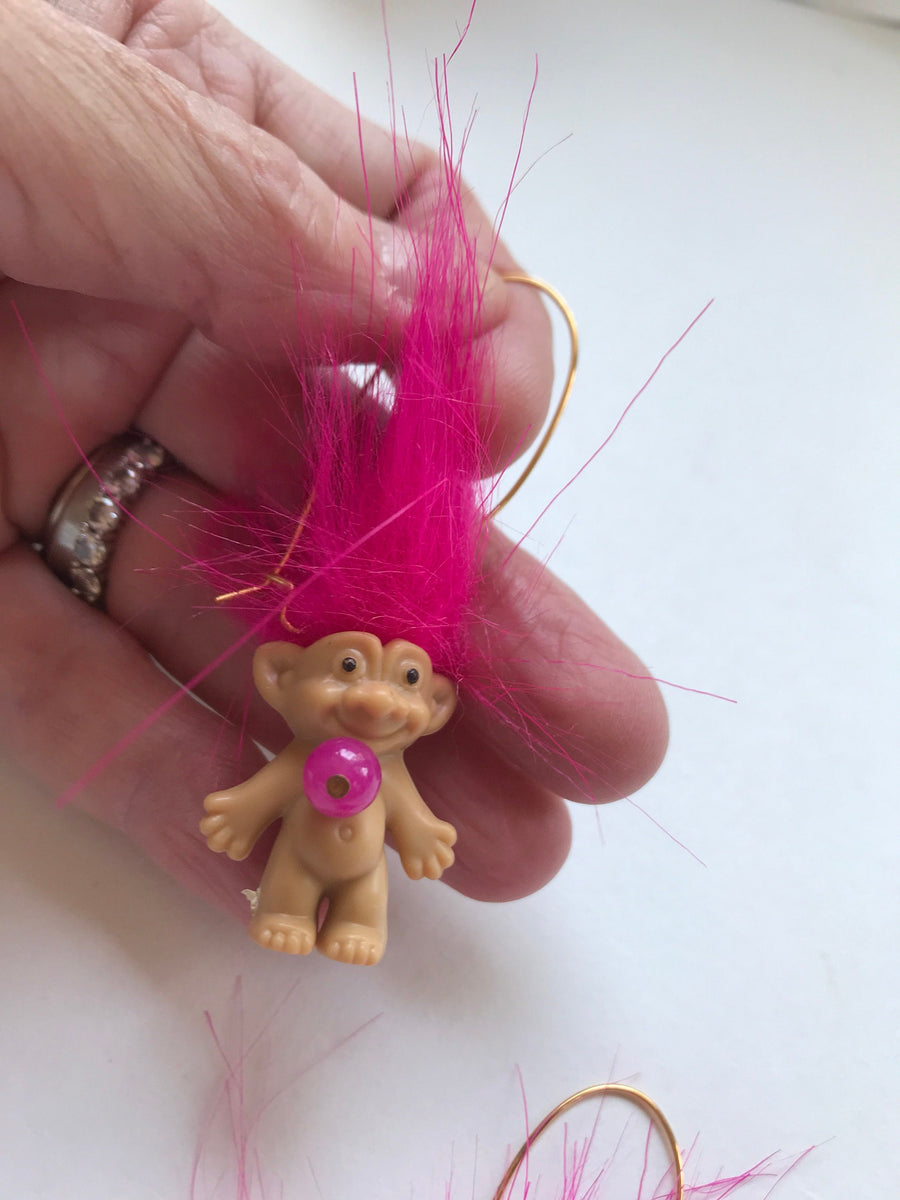 Lenora Dame Hot Pink Troll Earrings