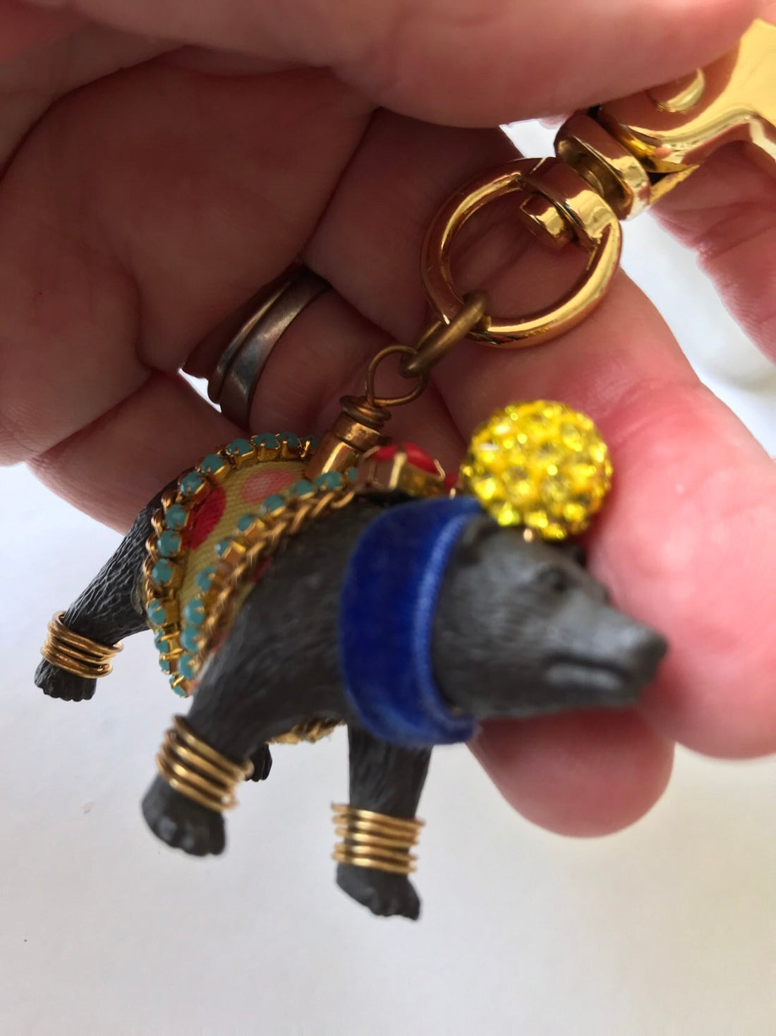 Lenora Dame Circus Bear Keychain Charm