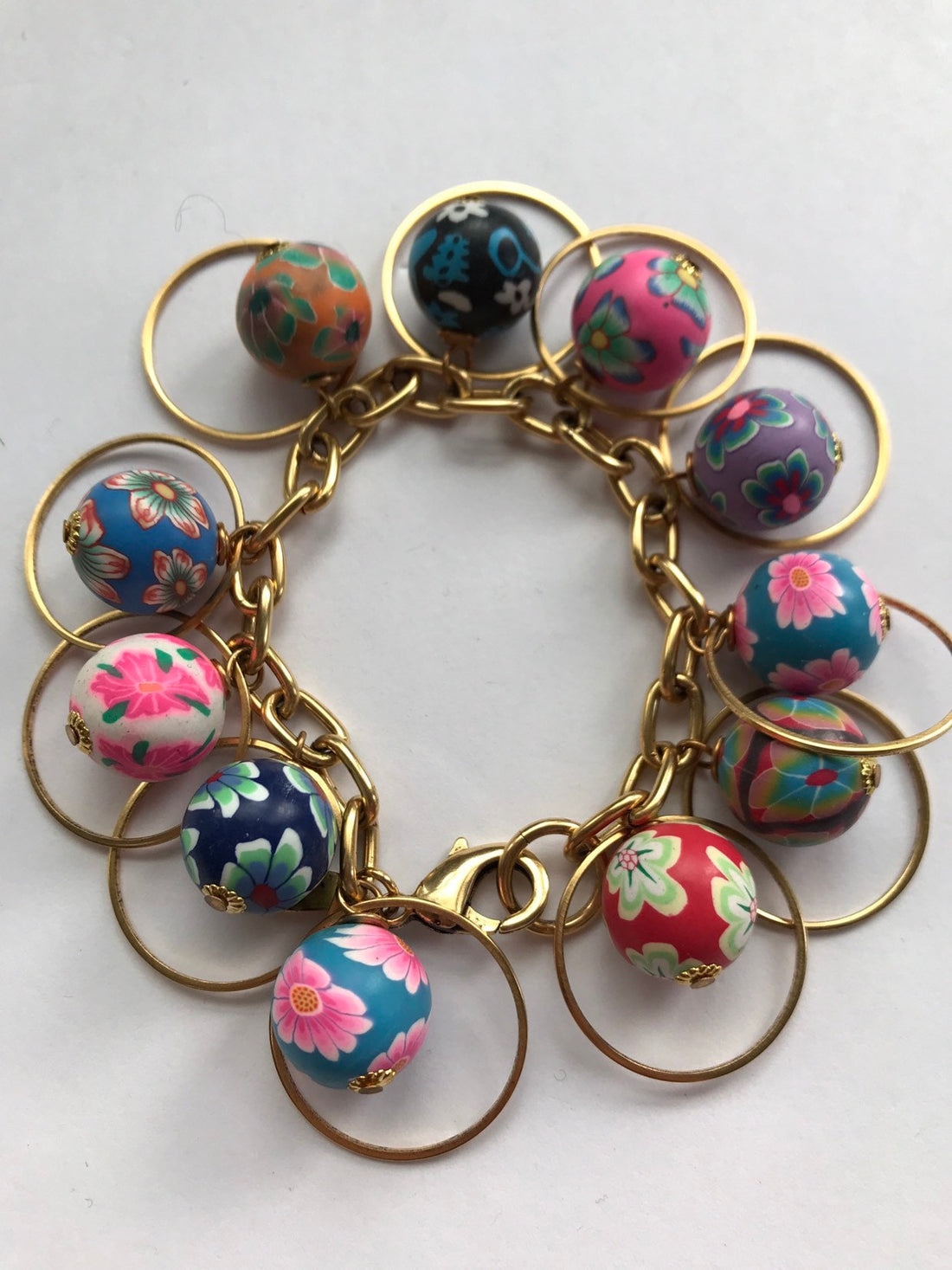 Lenora Dame Floral Bead Hoop Bracelet