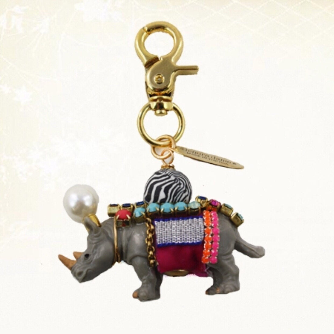 Lenora Dame Rhinoceros Keychain Charm