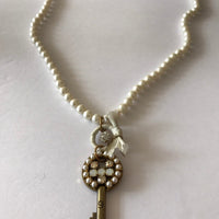 Lenora Dame Knotted Pearl Key to My Heart Necklace