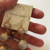 Lenora Dame Stardust Foil Bead Triple Drop Statement Earrings