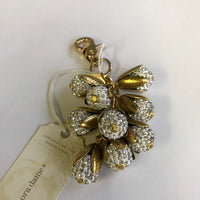 Lenora Dame White Crystal Bead Cap Purse Charm - Keychain Charm