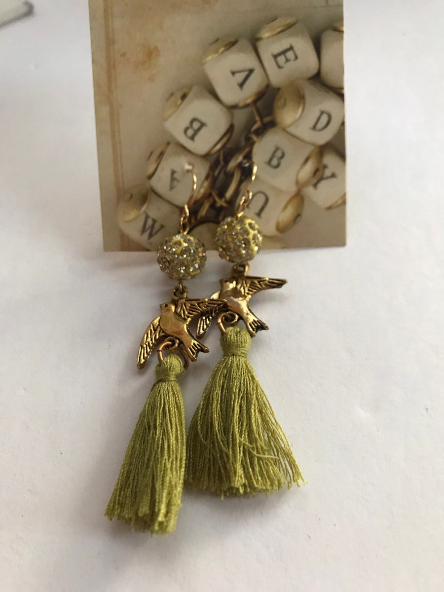 Lenora Dame Bird Tassel Earrings