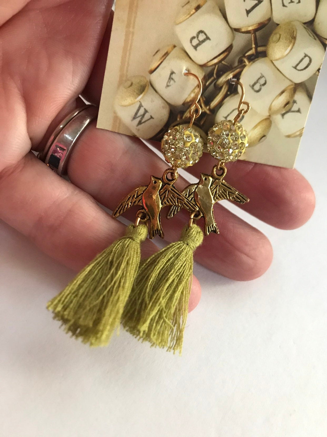 Lenora Dame Bird Tassel Earrings