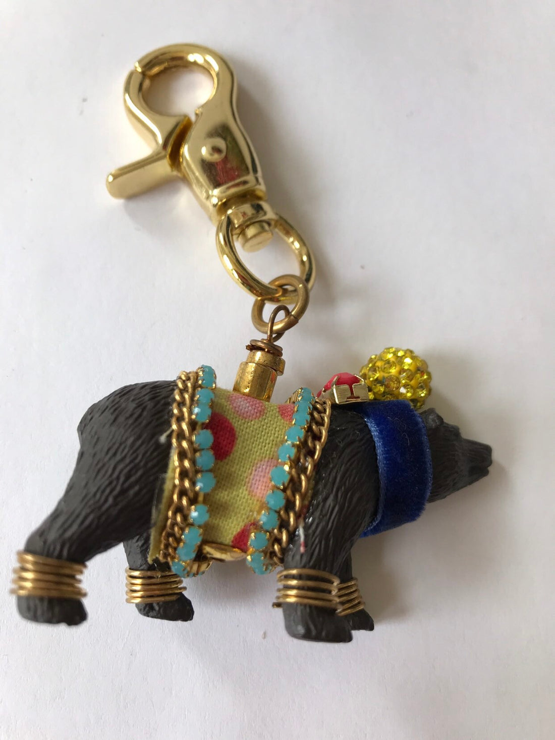 Lenora Dame Circus Bear Keychain Charm