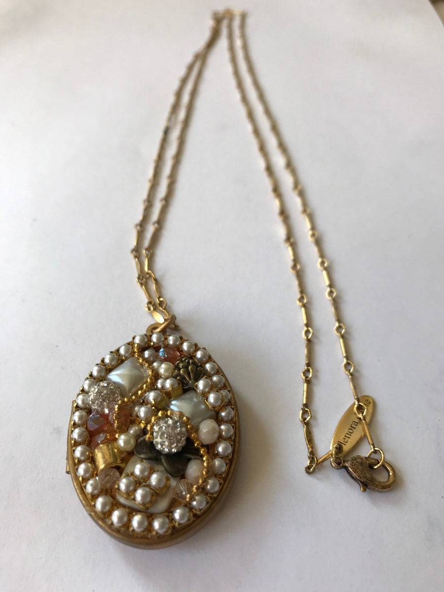 Lenora Dame Collage Locket Necklace