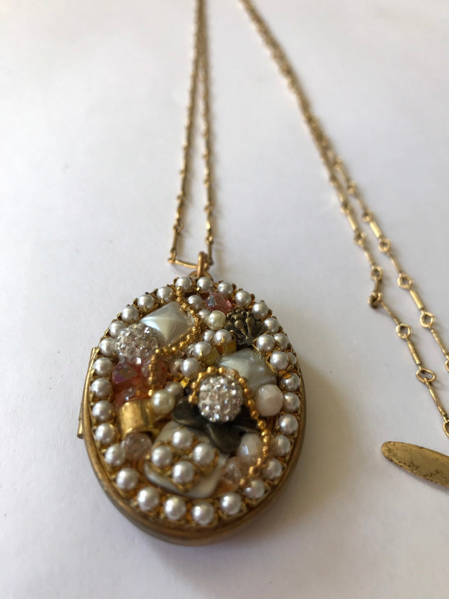 Lenora Dame Collage Locket Necklace