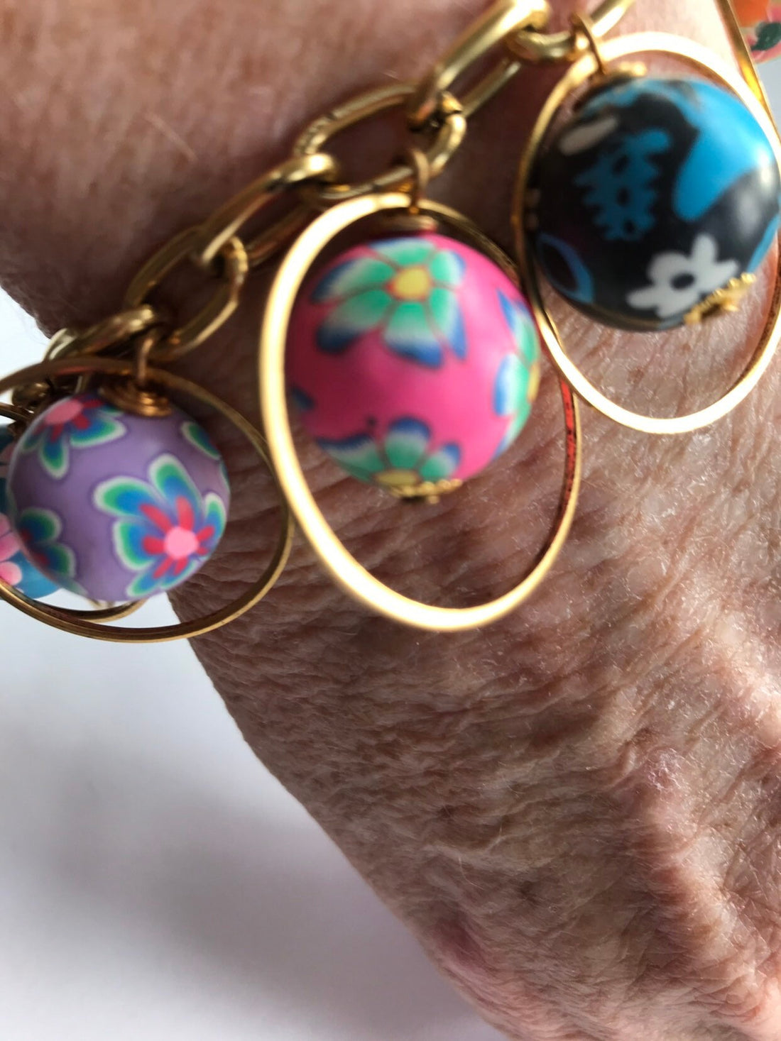 Lenora Dame Floral Bead Hoop Bracelet