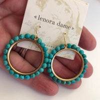 Lenora Dame Turquoise Hoop Earrings