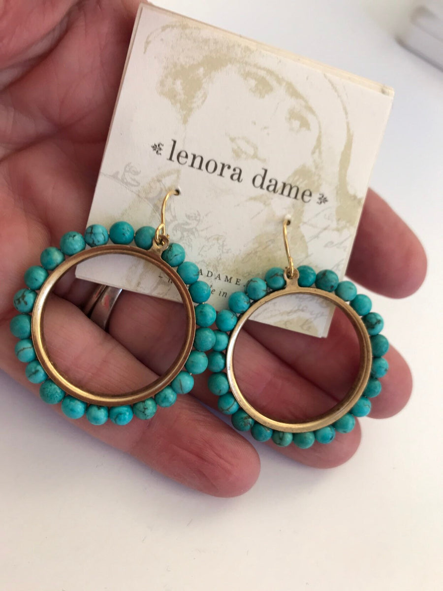 Lenora Dame Turquoise Hoop Earrings