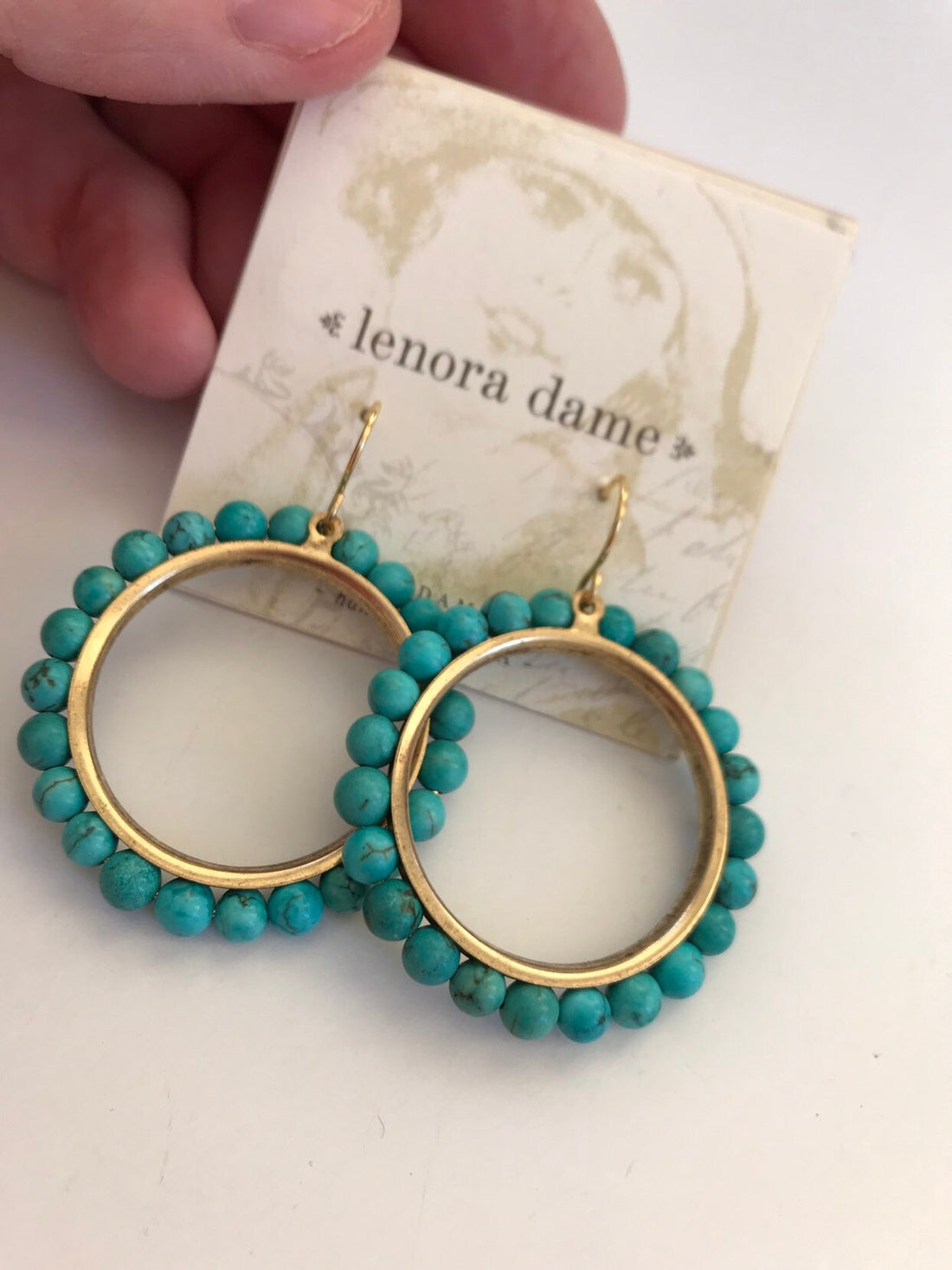 Lenora Dame Turquoise Hoop Earrings
